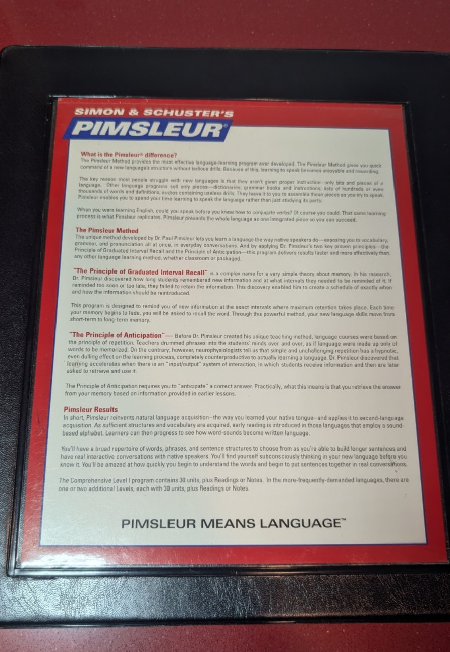 Simon Schuster’s Pimsleur Spanish I Second Revised Edition 16 CD Set 30 Lessons