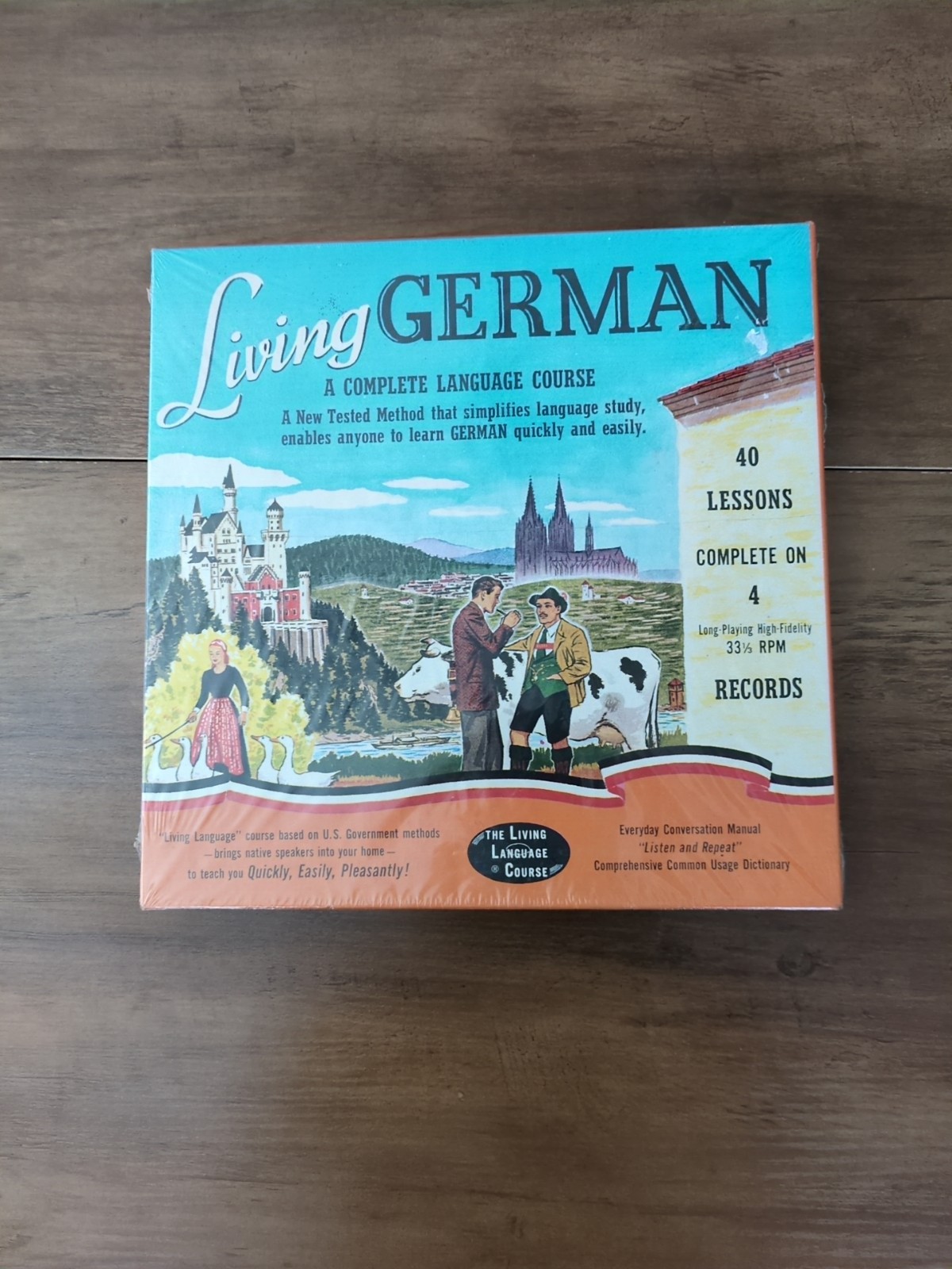 Living German Edition 1956 Language Course Complete 33 RPM New Sealed Vintage