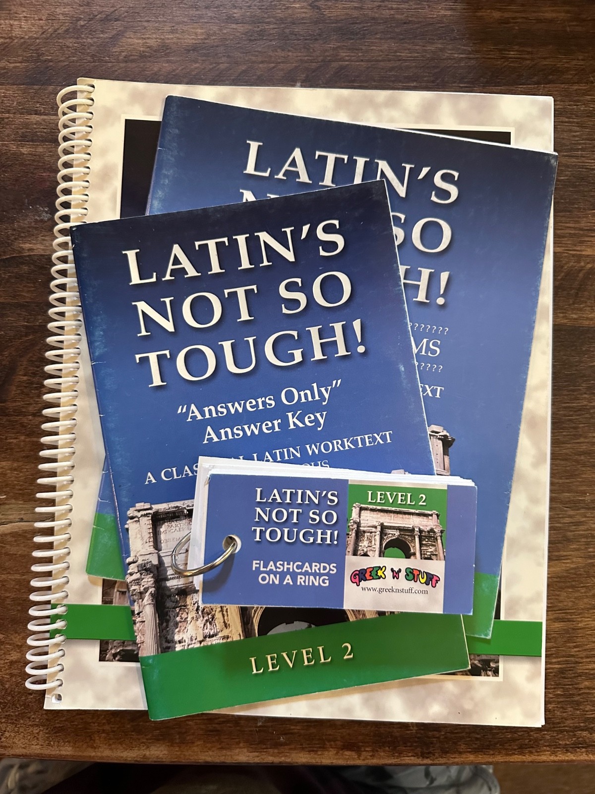 Latin’s Not So Tough, Level 2 Bundle, Wkbk, Quiz booklet, Ans Key, & Flashcards