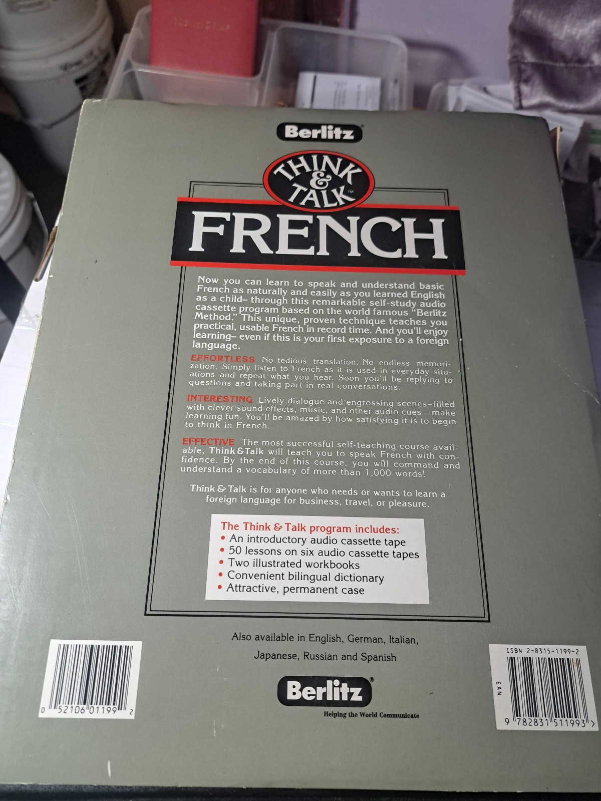 1996 Berlitz Think and Talk French Complete Set Gently Used