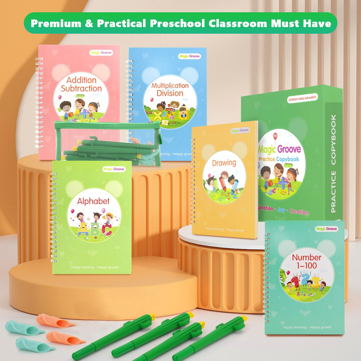 Magic Groove Practice Copybook for Kids, Reusable Writing Practice Book, Grooved