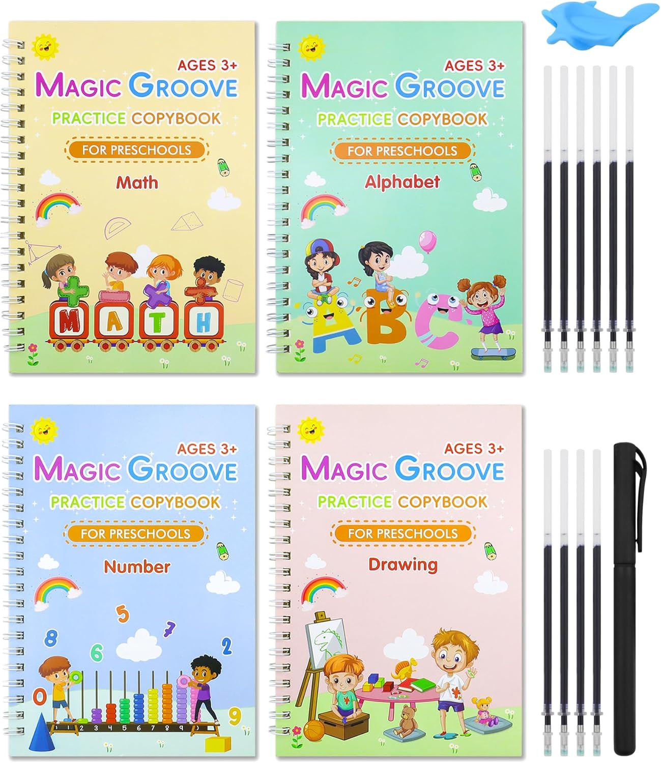 Magic Practice Copybook, Reusable Writing Practice Book, Handwriting Aid for Pre