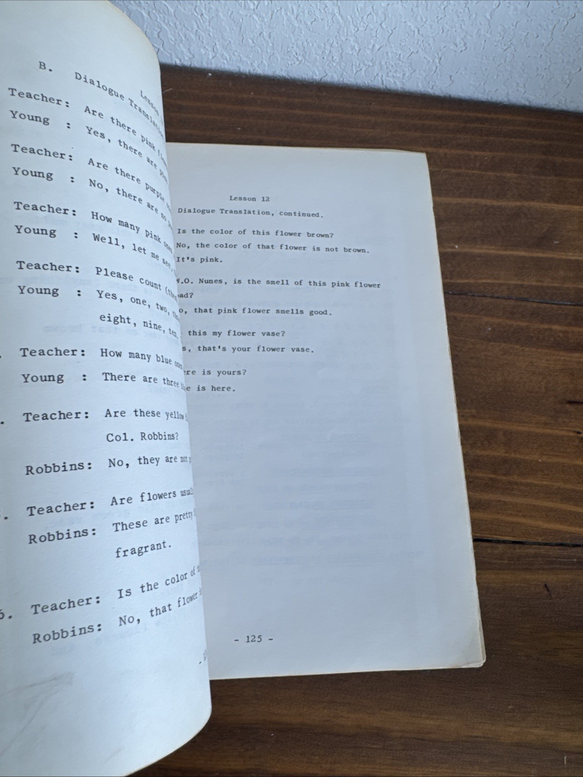 1959 U.S. Army Fort Bragg Language School Book Japanese Volume II Lesson 7-18