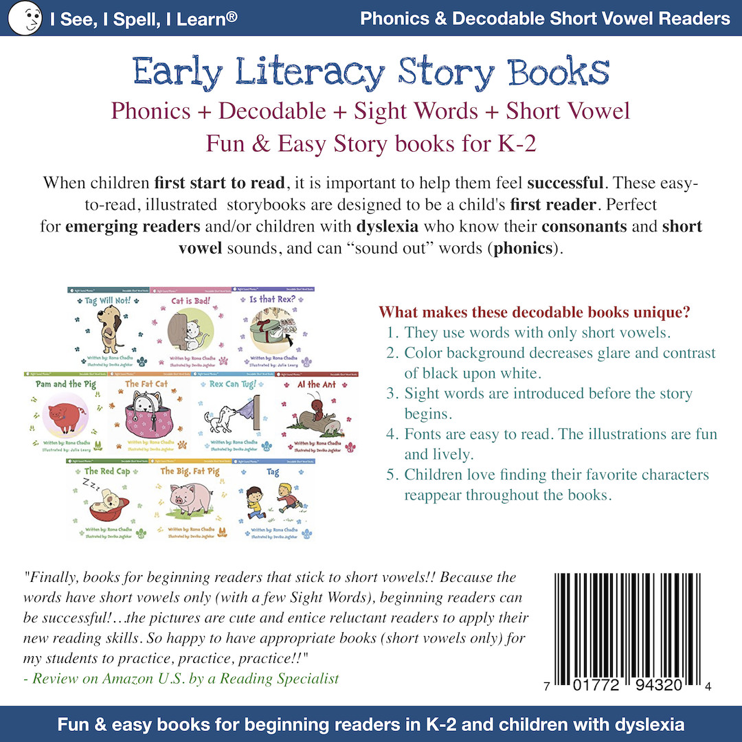 Phonics, Sight Words, Short Vowel, Decodable Storybooks – Levels A, B & C