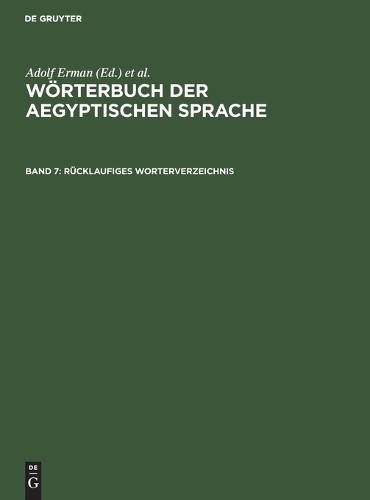 Rücklaufiges Wörterverzeichnis (Hardback)