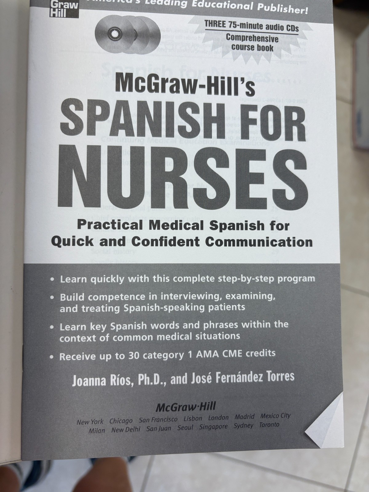 MCGRAW-HILL’S SPANISH FOR NURSES : A PRACTICAL COURSE FOR By Joanna Rios
