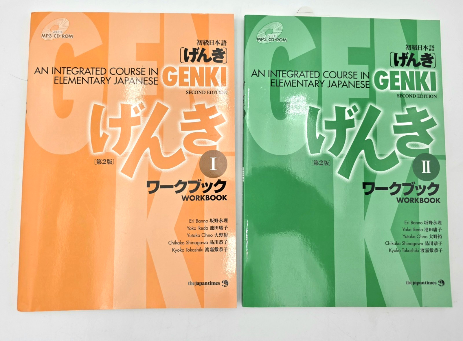 Genki Elementary Japanese Workbook Set I II 2nd Ed MP3 Disc Study VTG READ