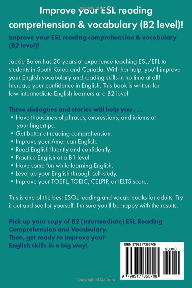 B2 (Intermediate) ESL Reading Comprehension and Vocabulary: English Self-Study w