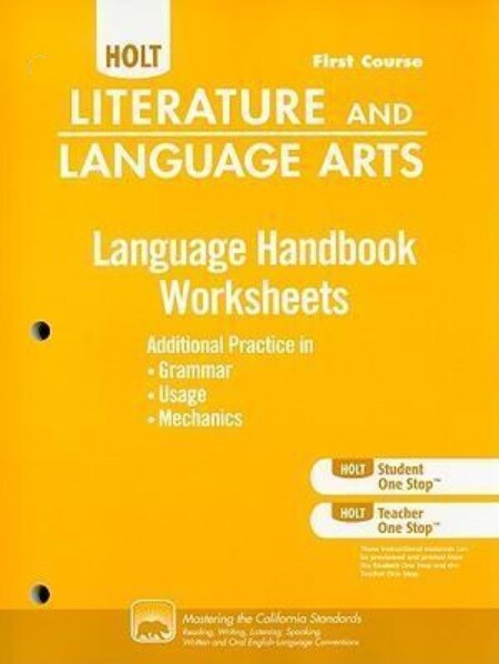 Holt Literature and Language Arts: Language Handbook Worksheets – First Course