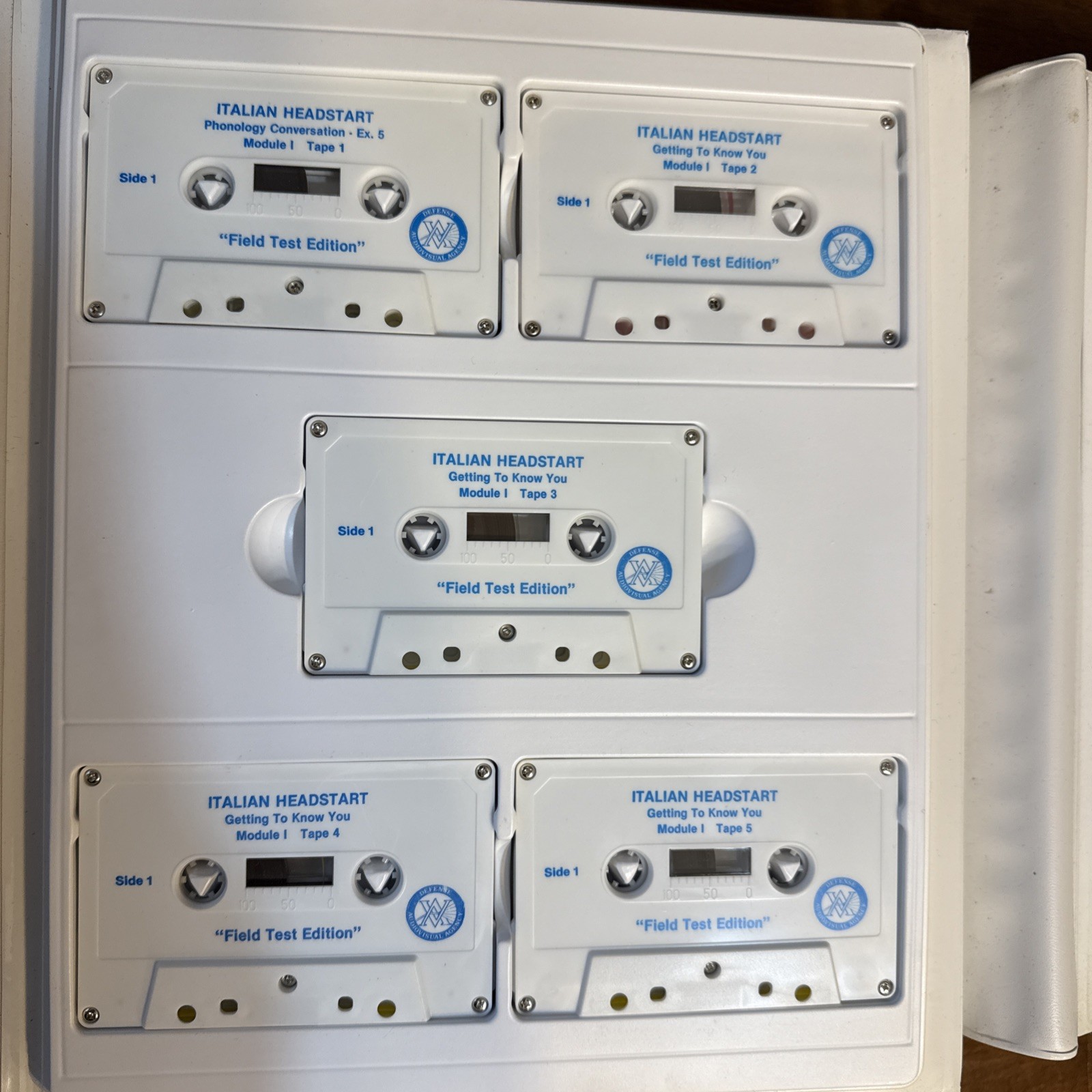 Italian Headstart Defense Language Foreign Audio Cassettes Field Test Edition