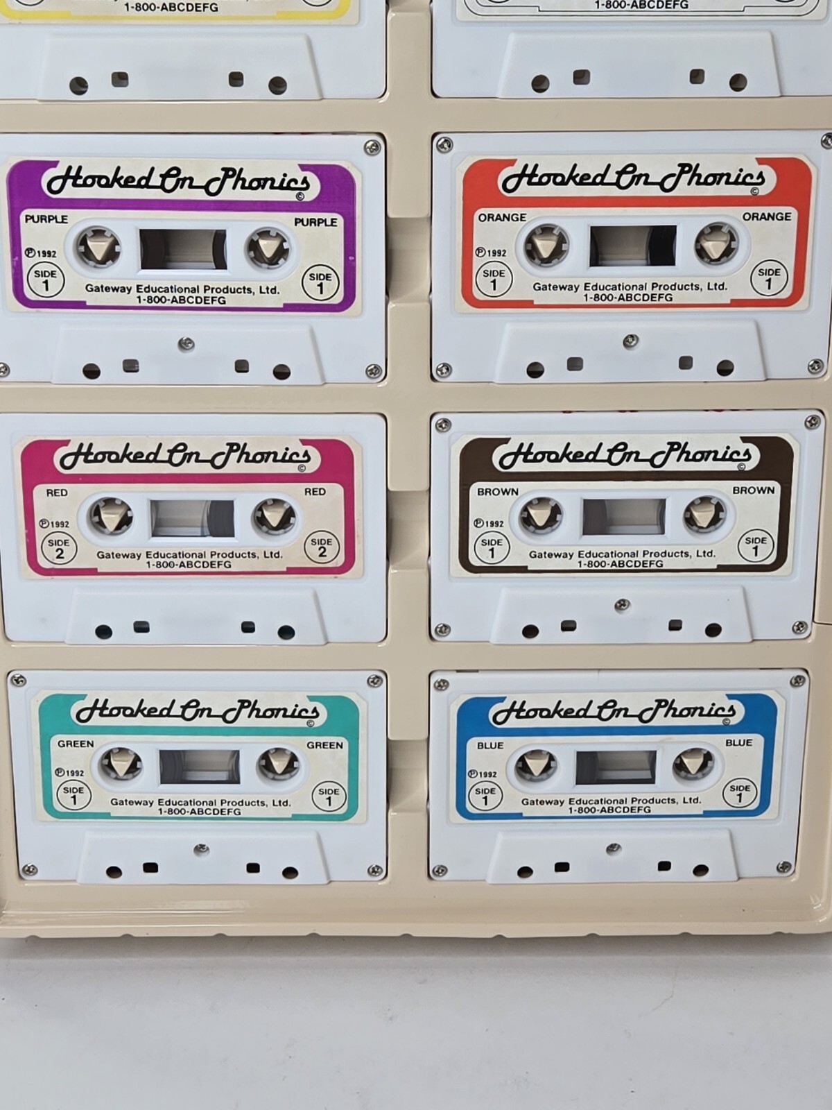 8 Hooked on Phonics 1992 Learn to Read-White Border Cassette Lot and Case Only