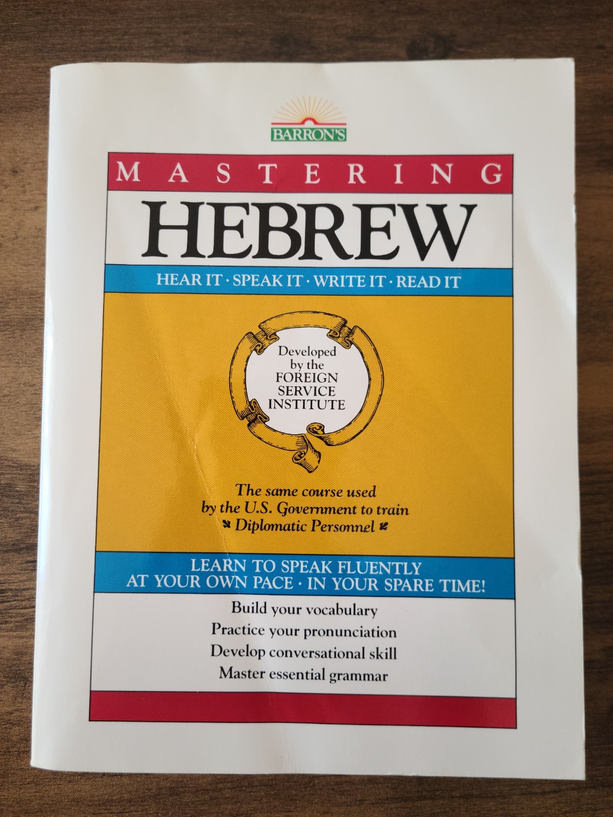 Mastering Hebrew (Barron’s) Book and 12 Cassettes Set Read/Speak