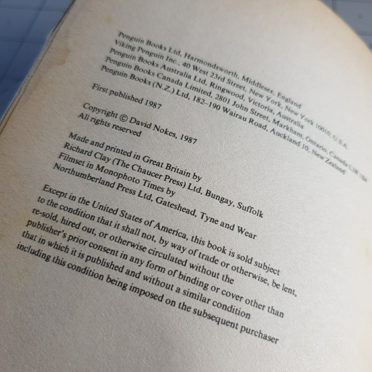 Henry Fielding Joseph Andrews David Nokes Penguin 1987 Paperback Book