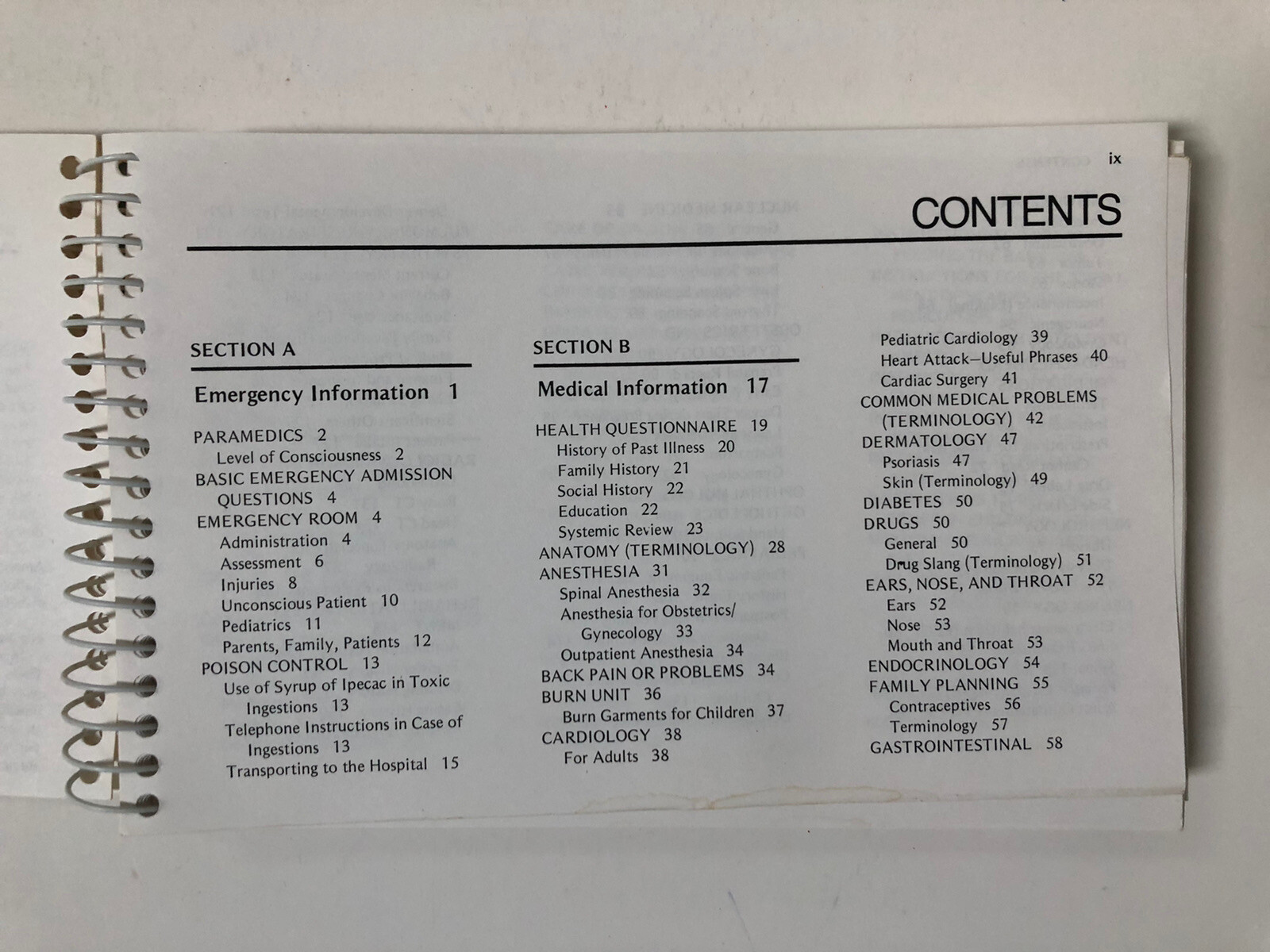 Medical Spanish: The Instant Survival Guide by Wilber and Lister (1983, Spiral)