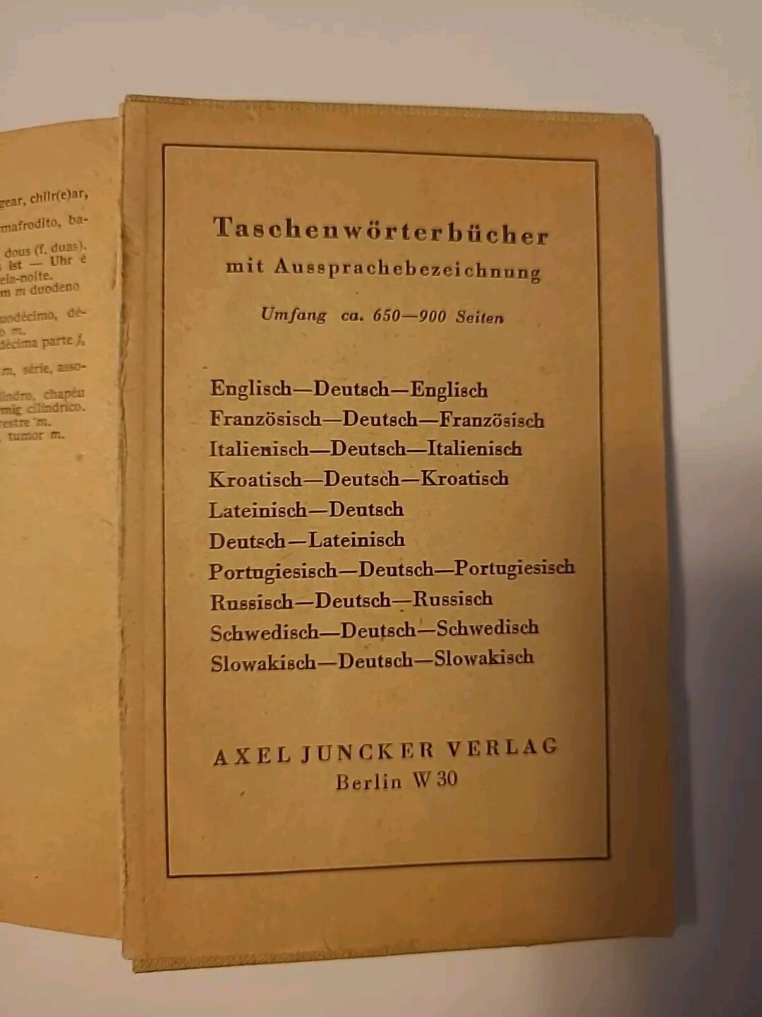 Vintage Portugiesisches Taschenworterbuch Deutsch-Portugiesisch 1952
