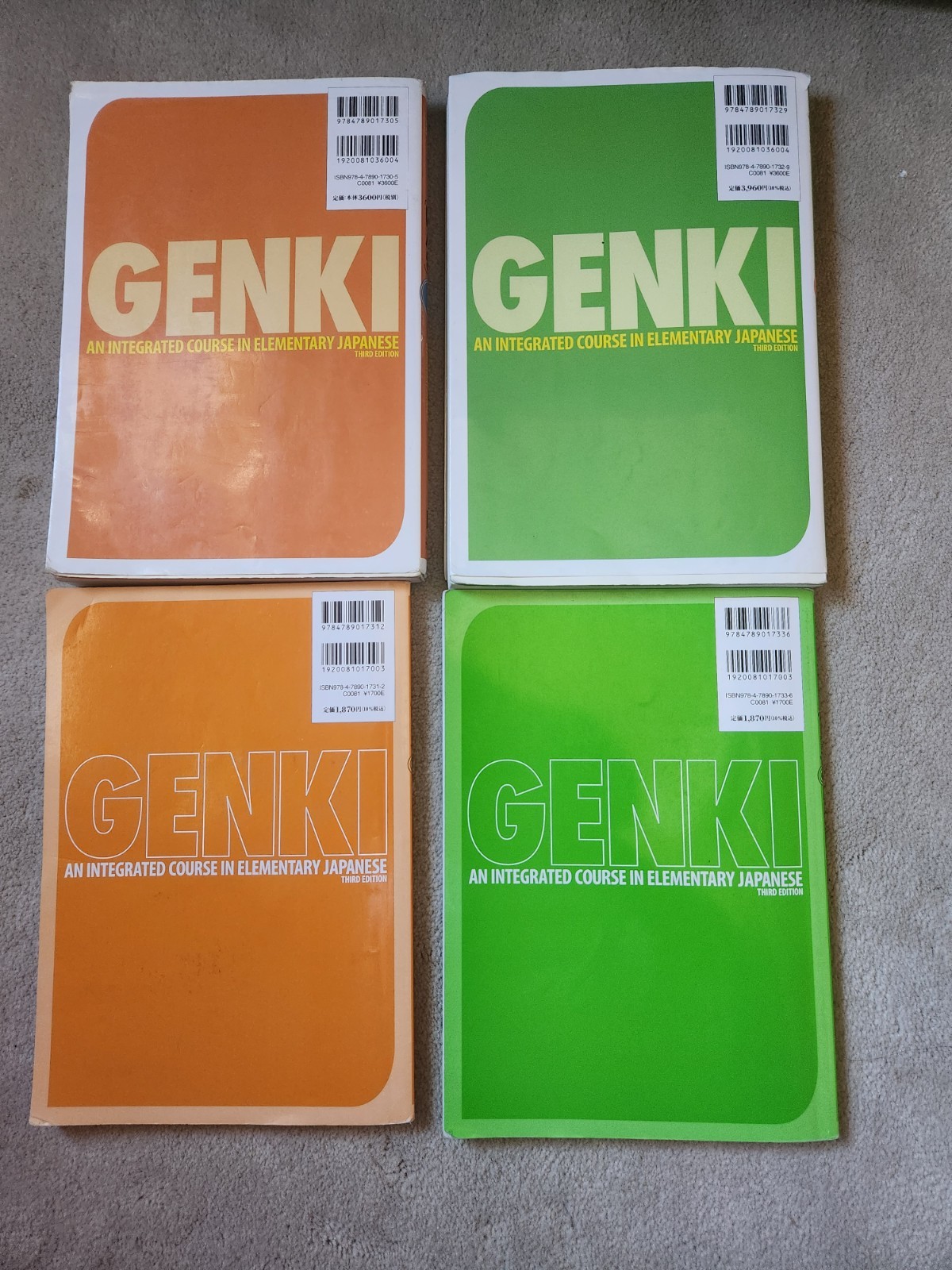 Genki: An Intrgrated Course In Elementary Japanese Vol 1 & 2 Textboks & Workbook