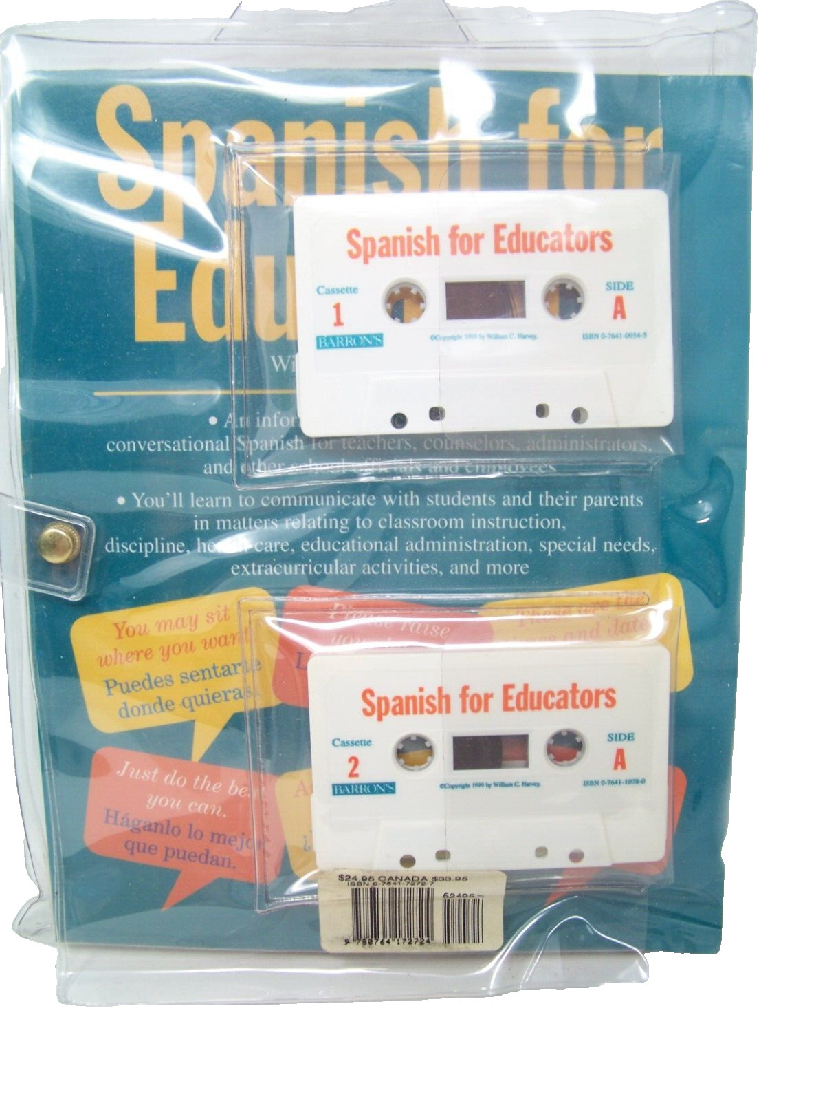 Spanish for Educators by William C. Harvey 1998 Paperback 2 Cassettes Plastic Co