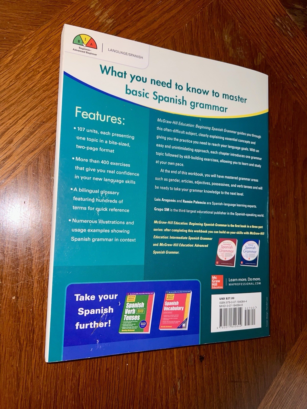 McGraw Hill Education Beginning Spanish Grammar Paperback Good Used $27 Retail