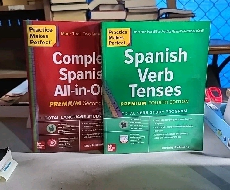 Practice Makes Perfect Spanish Verb Tenses + Complete Spanish All-in-One 2 Books
