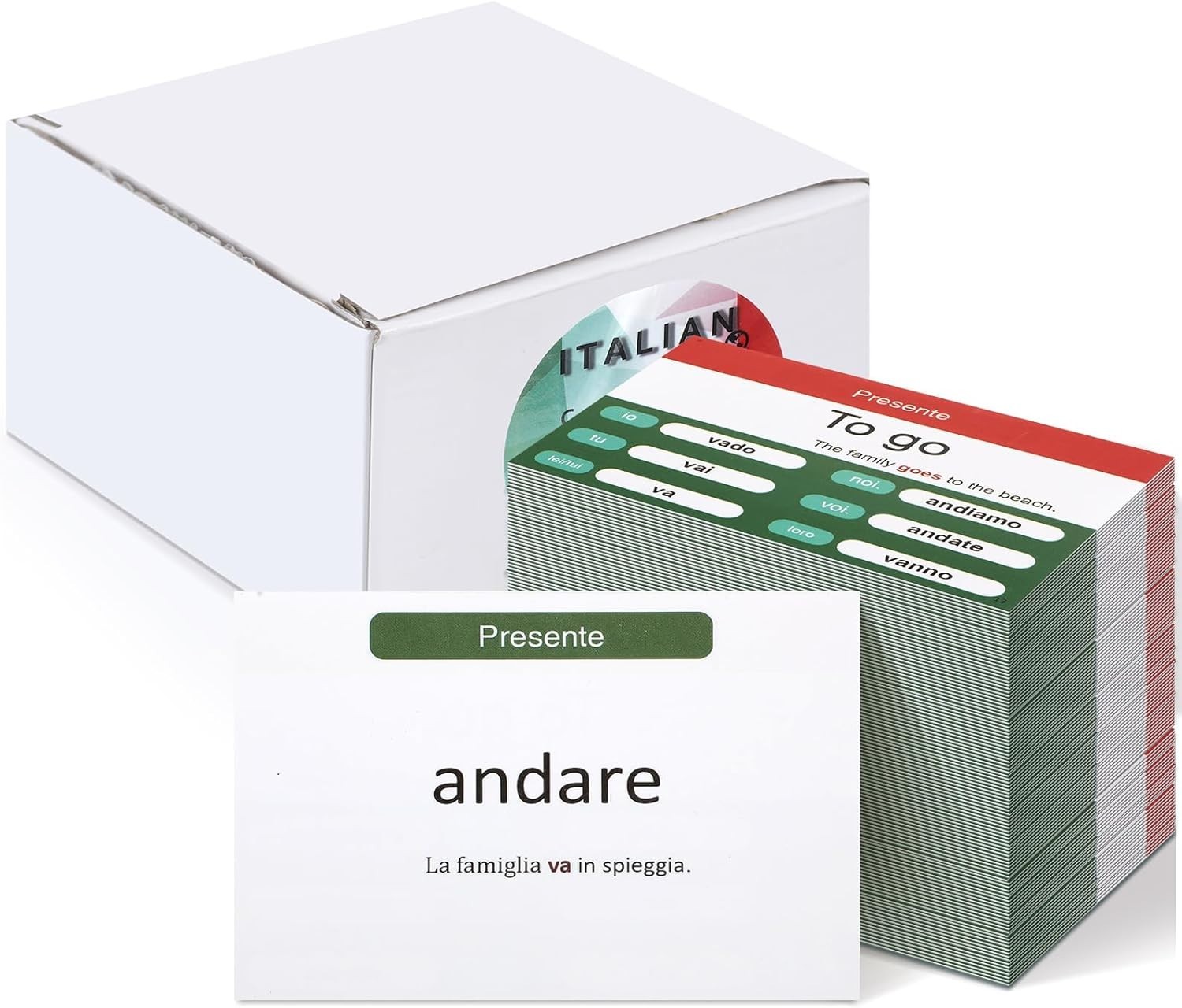 Educational Gift: 200 Italian Flashcards for Improving Language Skills in Adults