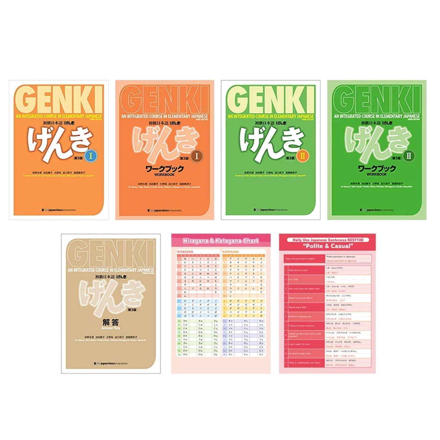 Learn Japanese with Genki: Textbook & Workbook 1, 2 Plus Answer Key – 384 Pages