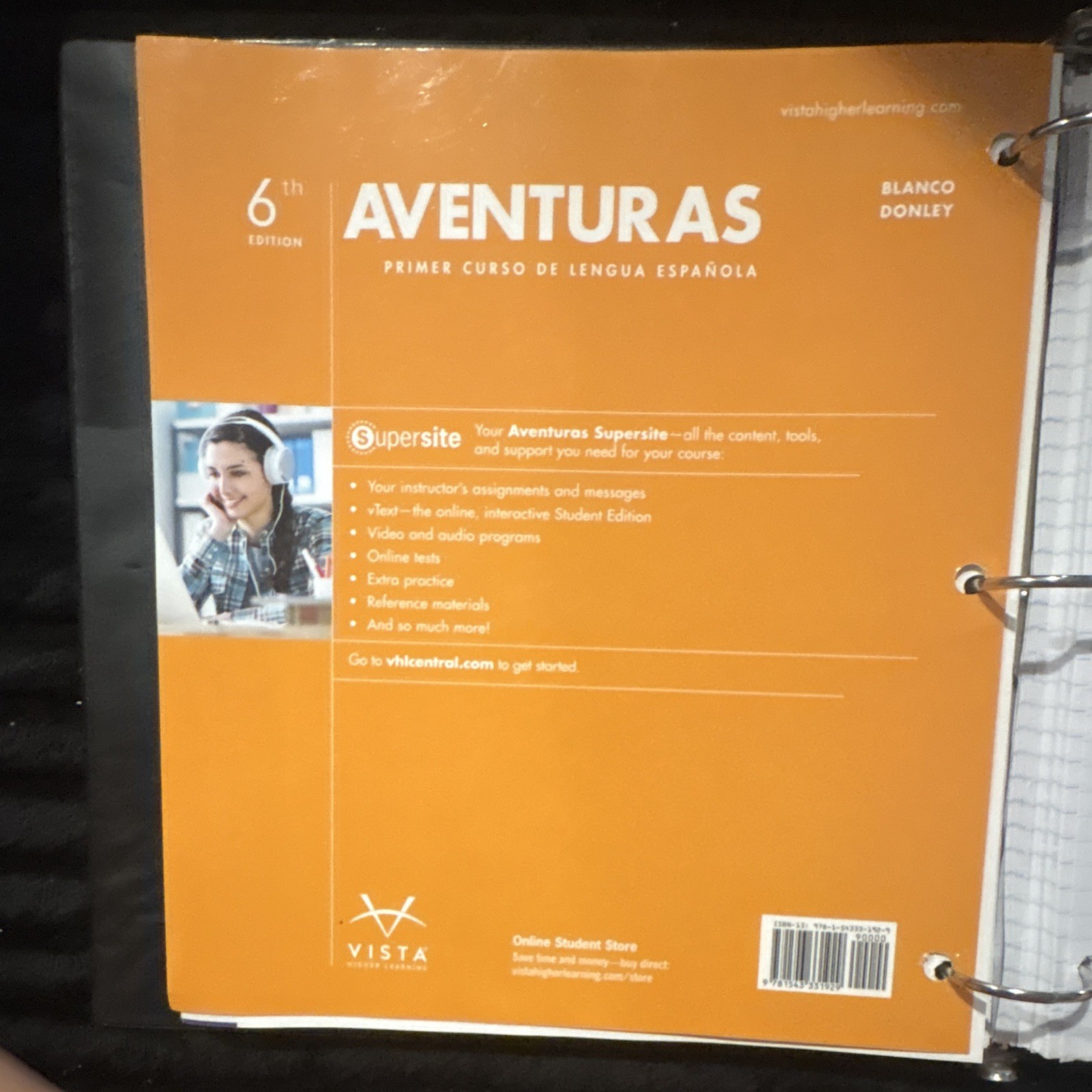 Aventuras: Primer curso de lengua española 6th Ed Ring/Wire Bound Vista HL