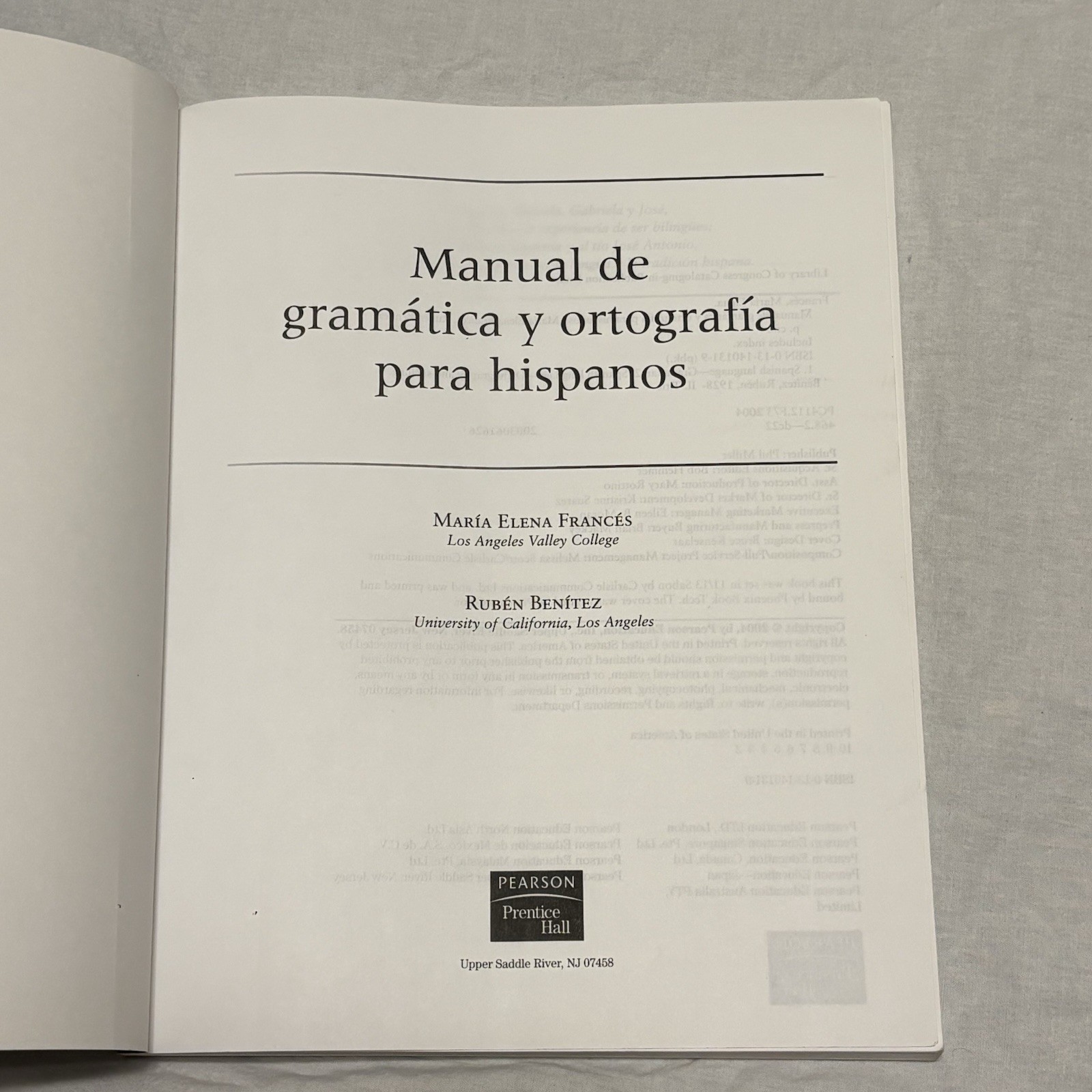 Pearson Prentice Hall Manual de gramática y ortografía para hispanos 1st Ed
