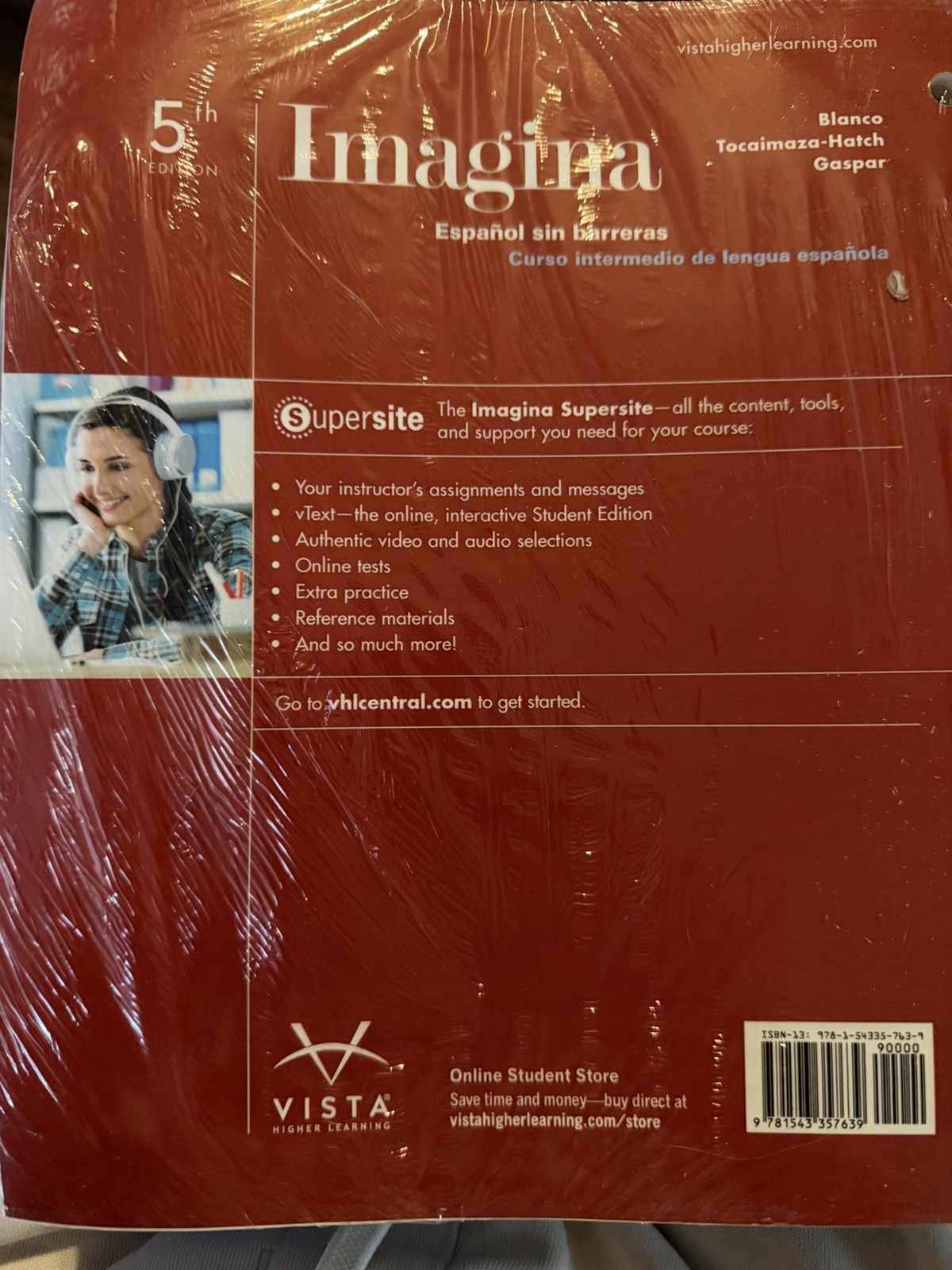 Imagina: Español sin barreras Intermediate 5th Ed Language Course Book 2014