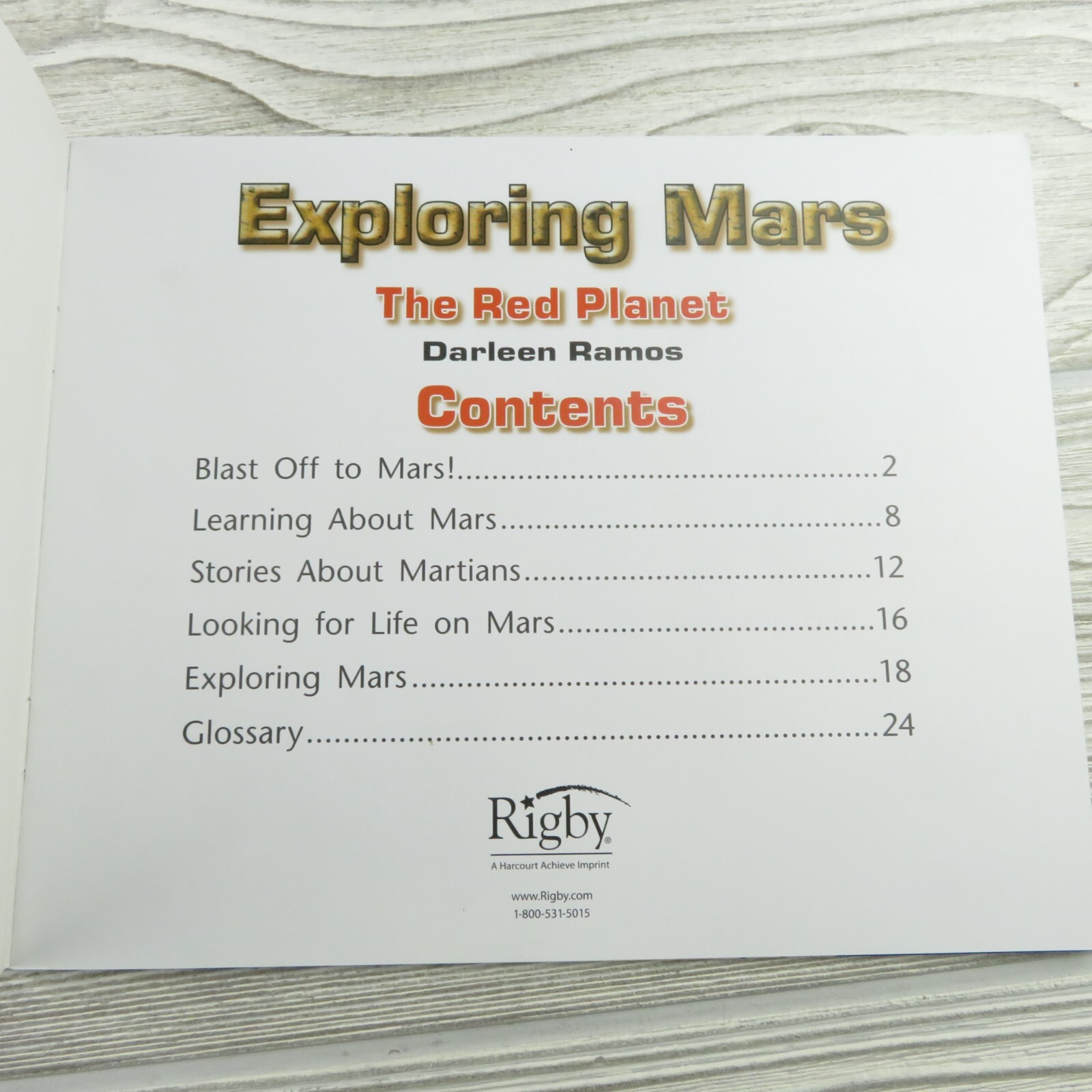 Rigby – Exploring Mars The Red Planet – Reading Level N – Lot of 3 Books