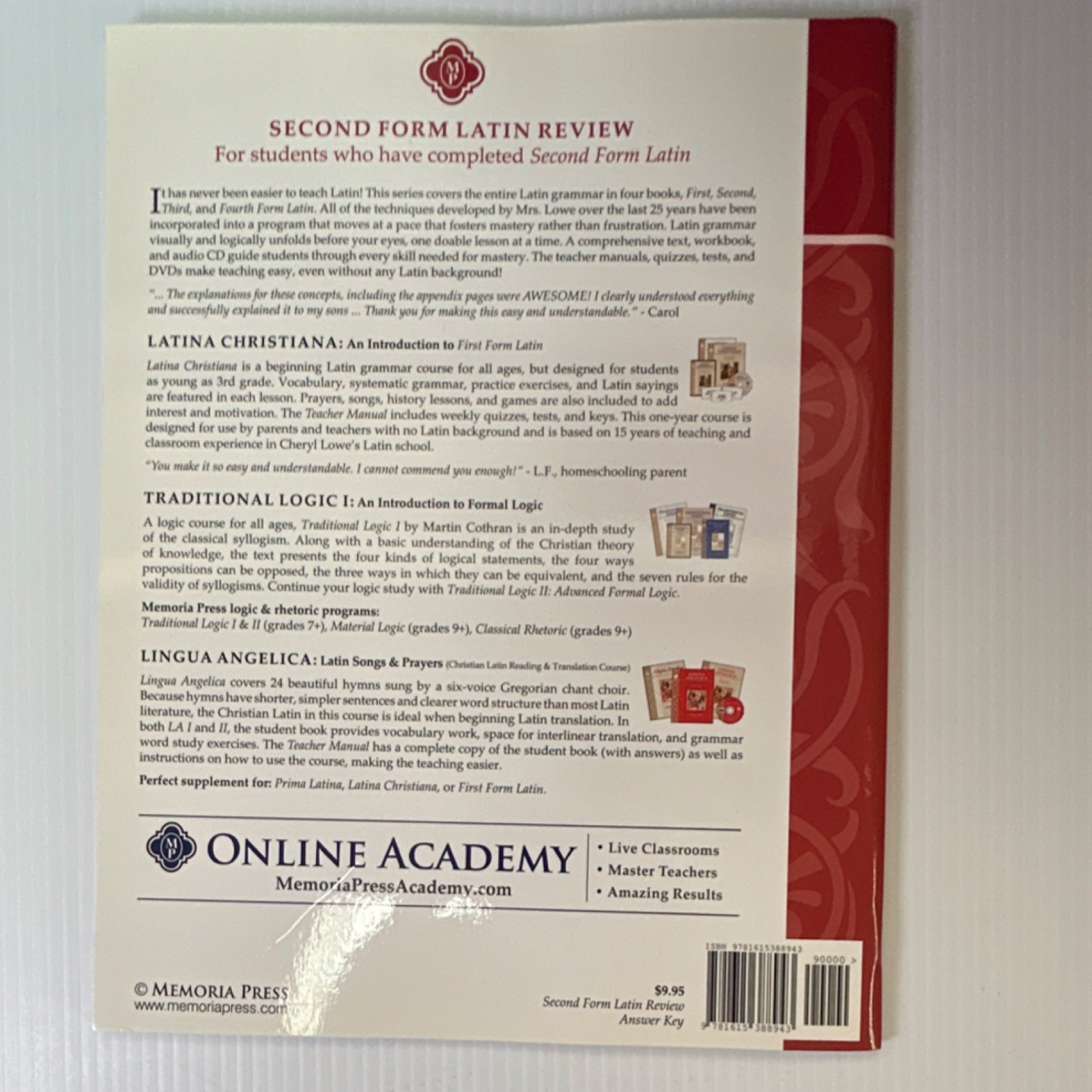 Second Form Latin Review Answer Key Cheryl Lowe Memoria Press Classical Trivium