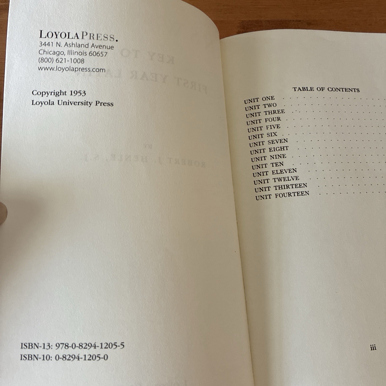 Henle Latin First Year Answer Key by Robert J. Henle (1958, Trade Paperback)