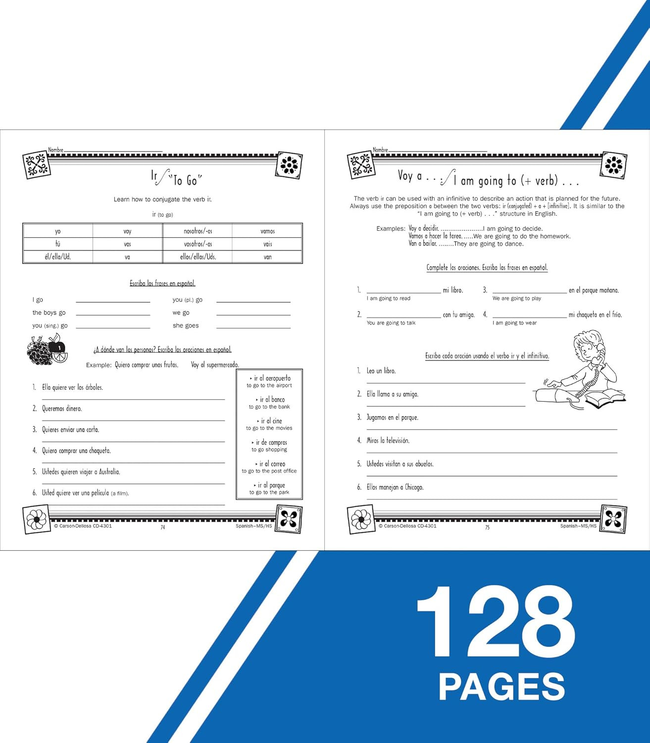 Carson Dellosa Skills for Success, Spanish Workbook for Middle School and High S