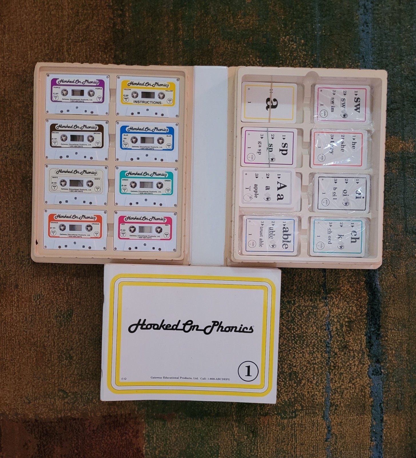 Original 1988 Vintage Hooked on Phonics Reading Program Cassettes & Books