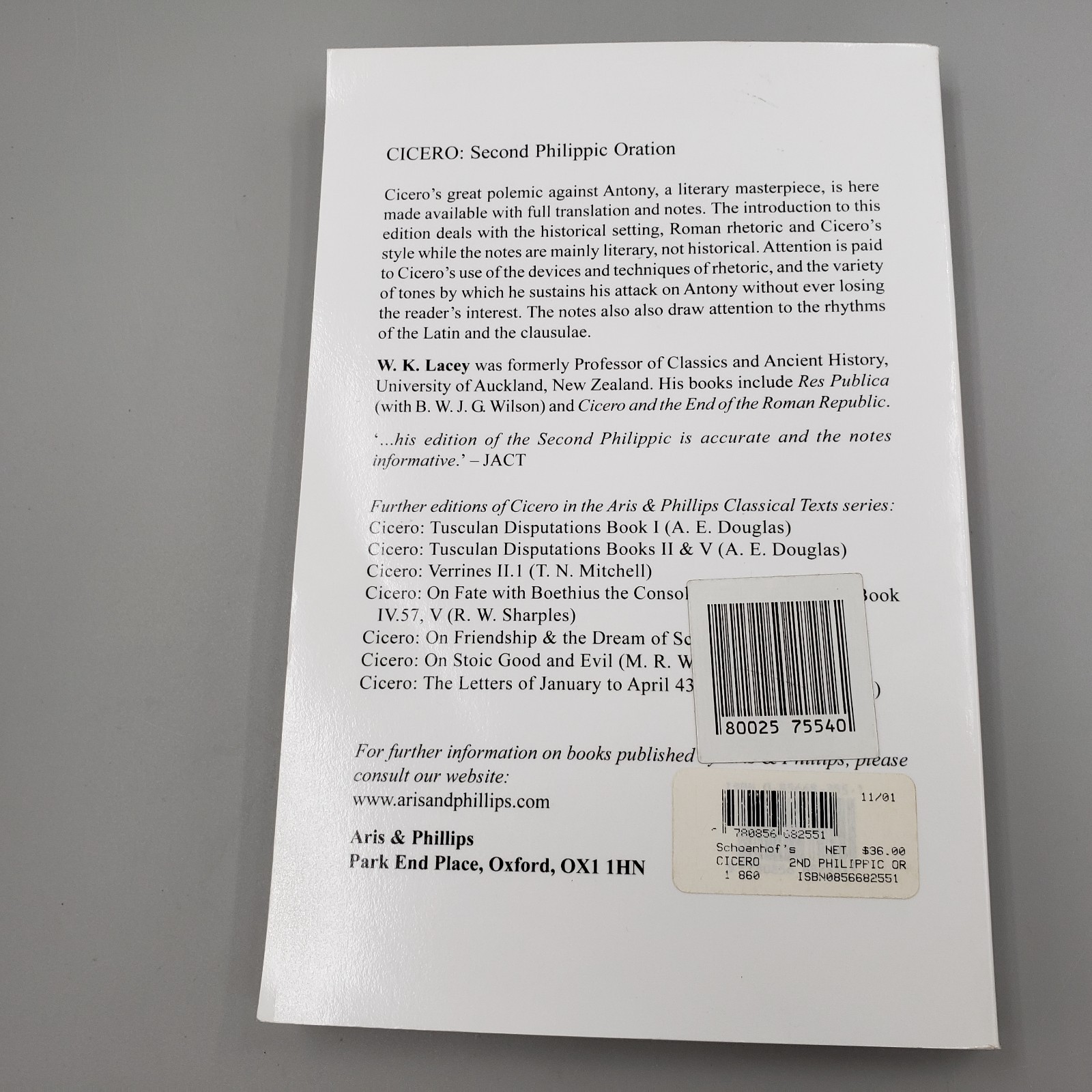 Cicero: Philippics II Second Philippic Oration Aris & Phillips Classic Texts