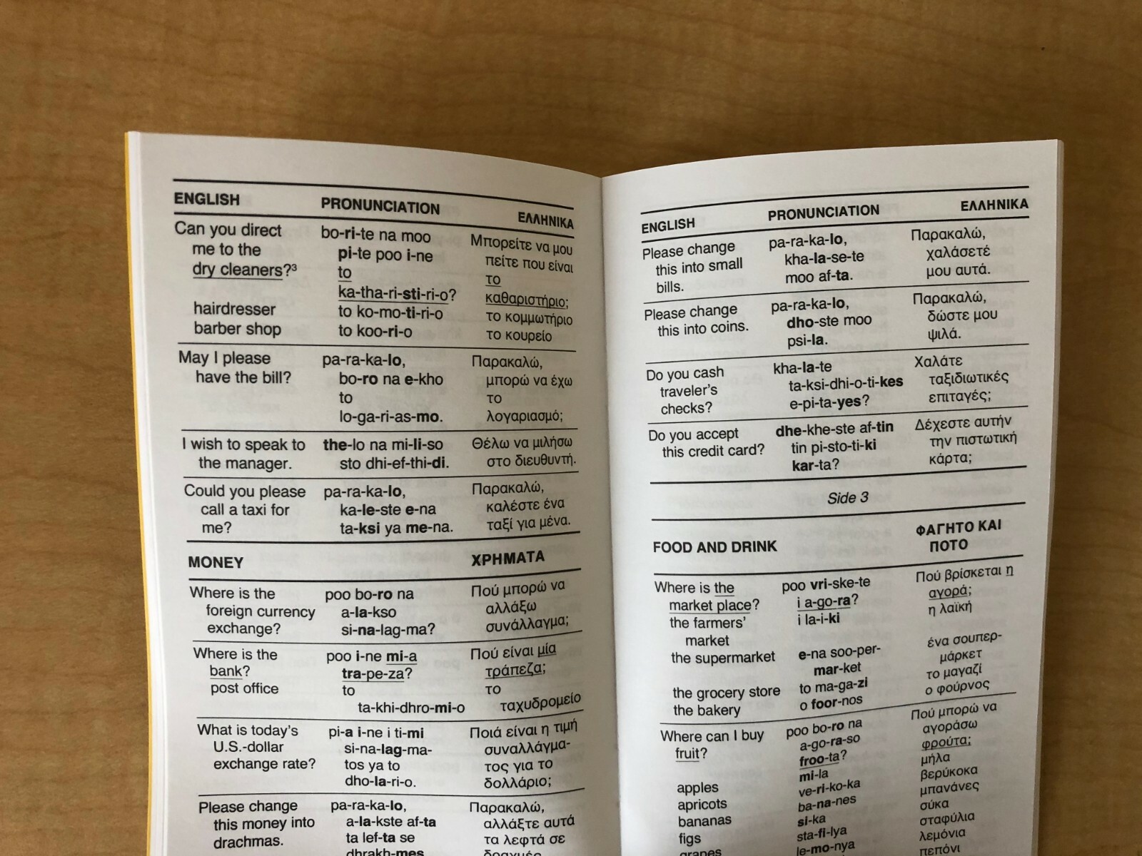 Greek Phrase Book / Dictionary – Pocket Size – by Language/30