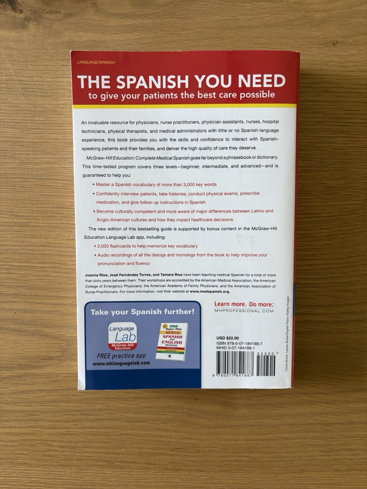 McGraw-Hill Education Complete Medical Spanish Premium 3rd Ed Book 2020
