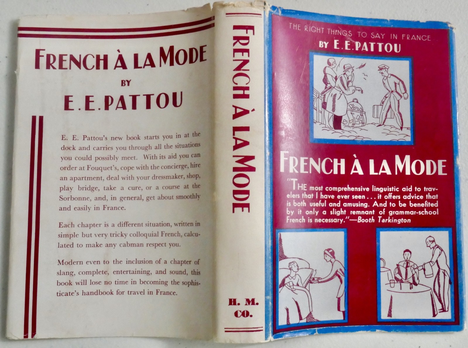 Vintage 1938 Hardcover Book w/ DJ – FRENCH A LA MODE – E.E. PATOU Language Guide