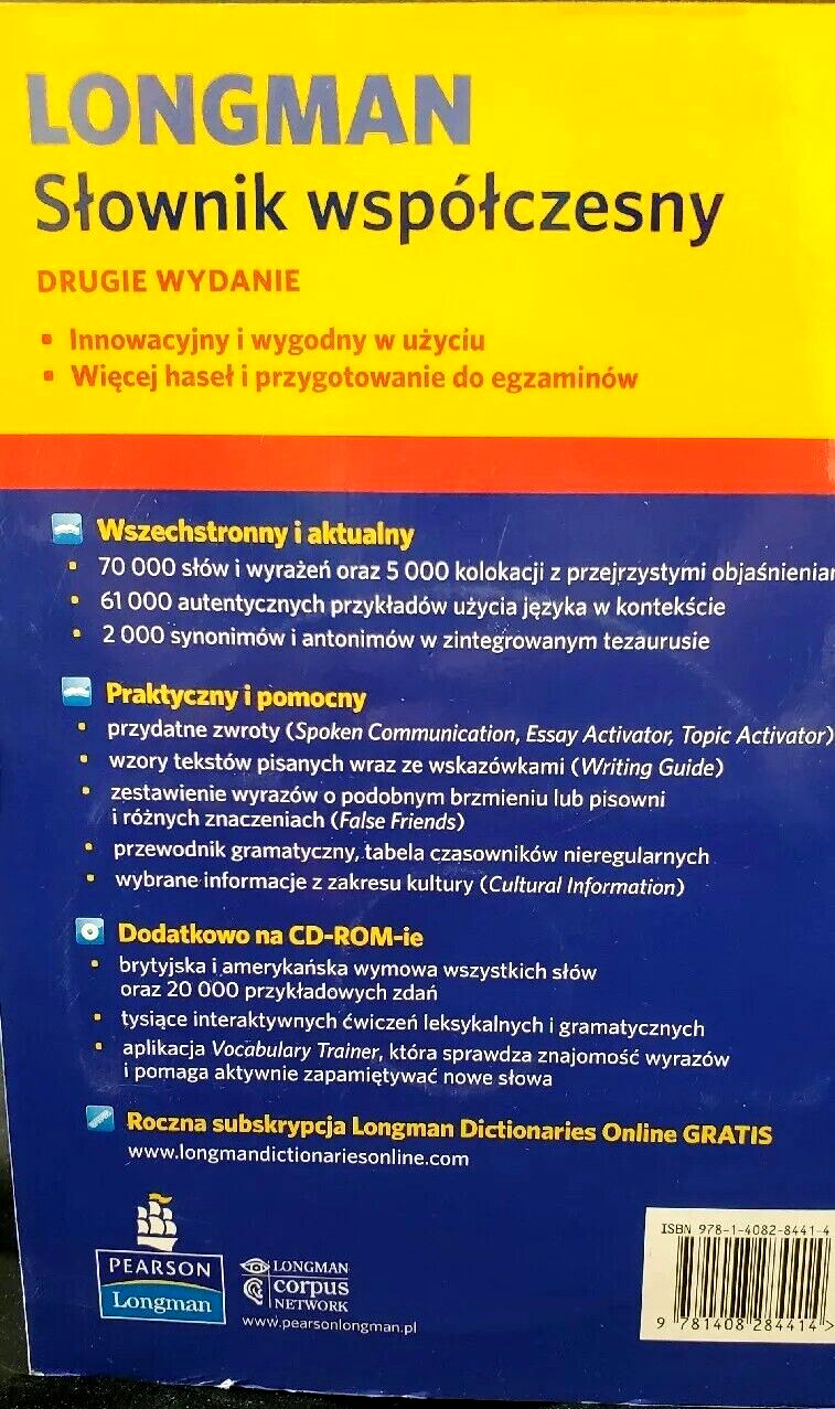LONGMAN – STOWNIK WSPOTCZESNY DRUGIE WYDANIE – 2011 ENGLISH-POLISH DICTIONARY