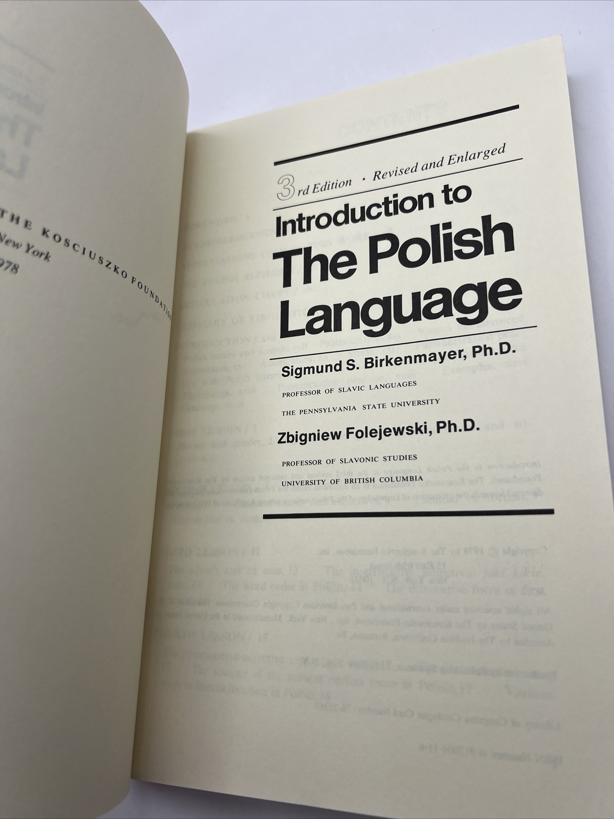 Sigmund S. Birkenmayer INTRODUCTION TO THE POLISH LANGUAGE 3rd Revised B3
