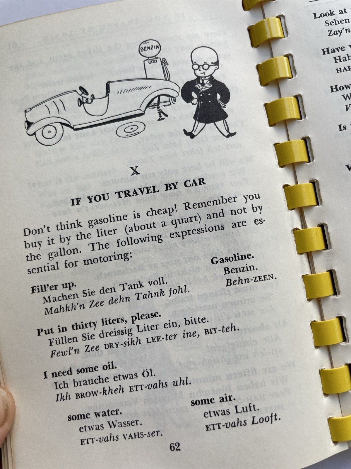 Vintage 1954 Berlitz German For Travelers Pocket Phrase Book 5.5x 4”Spiral Bound
