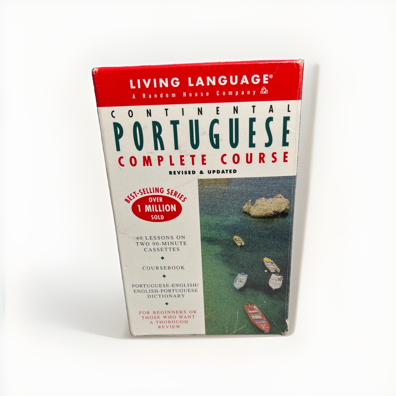 Living Language Portuguese Comp Course Basic Intermediate Cassettes Books VTG