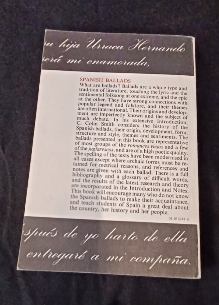 Spanish Ballads – Book Edited by Author Colin Smith, M.A. Ph.D (Cantab)