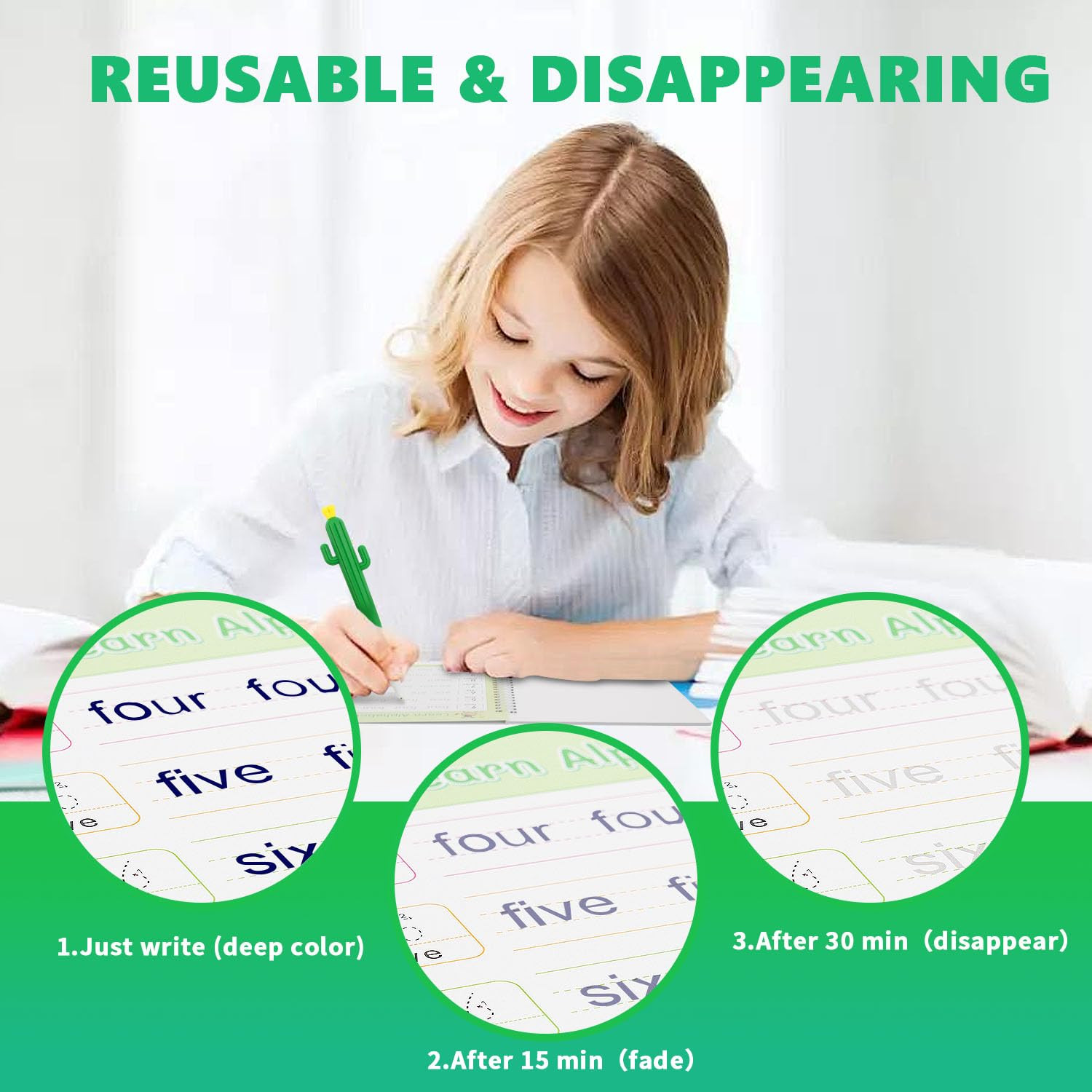 Magic Groove Practice Copybook for Kids, Reusable Writing Practice Book, Grooved