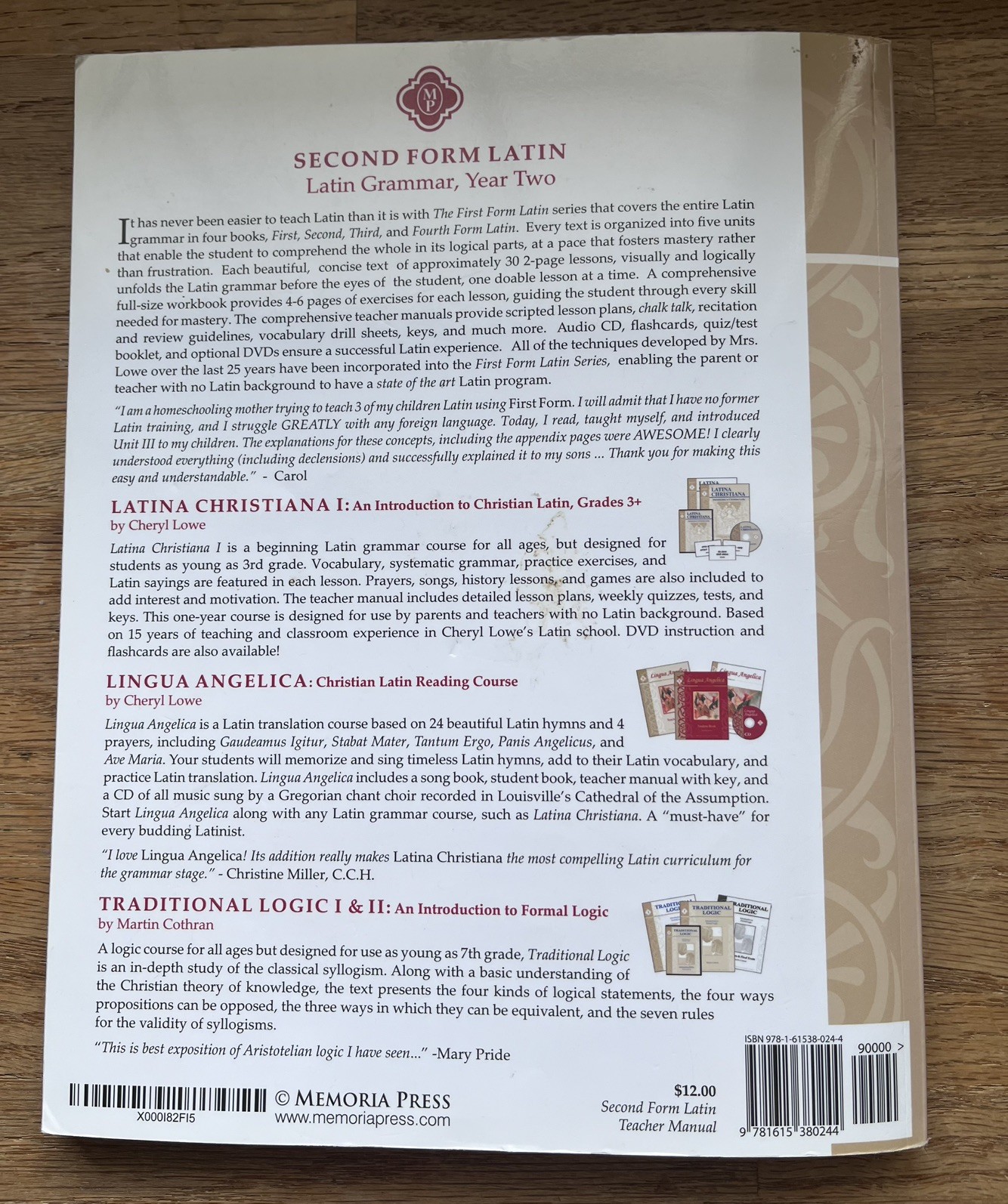 Memoria Press Second Form Latin Set Year Two