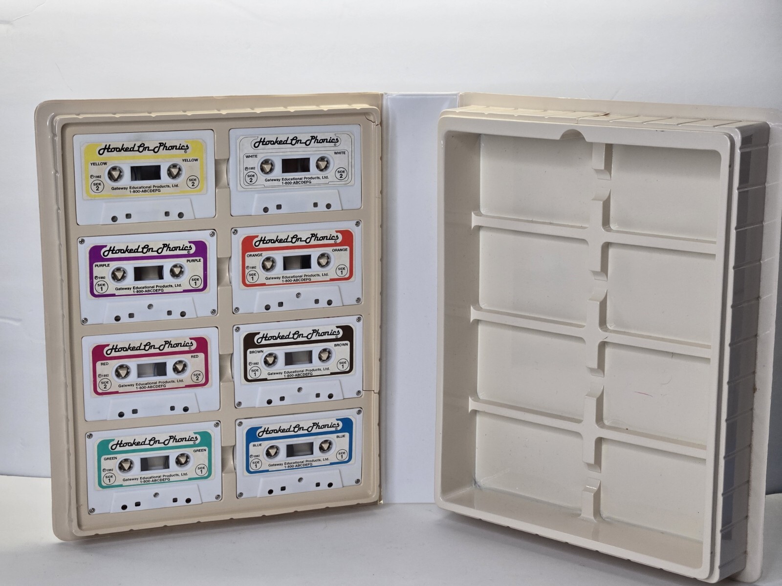 8 Hooked on Phonics 1992 Learn to Read-White Border Cassette Lot and Case Only