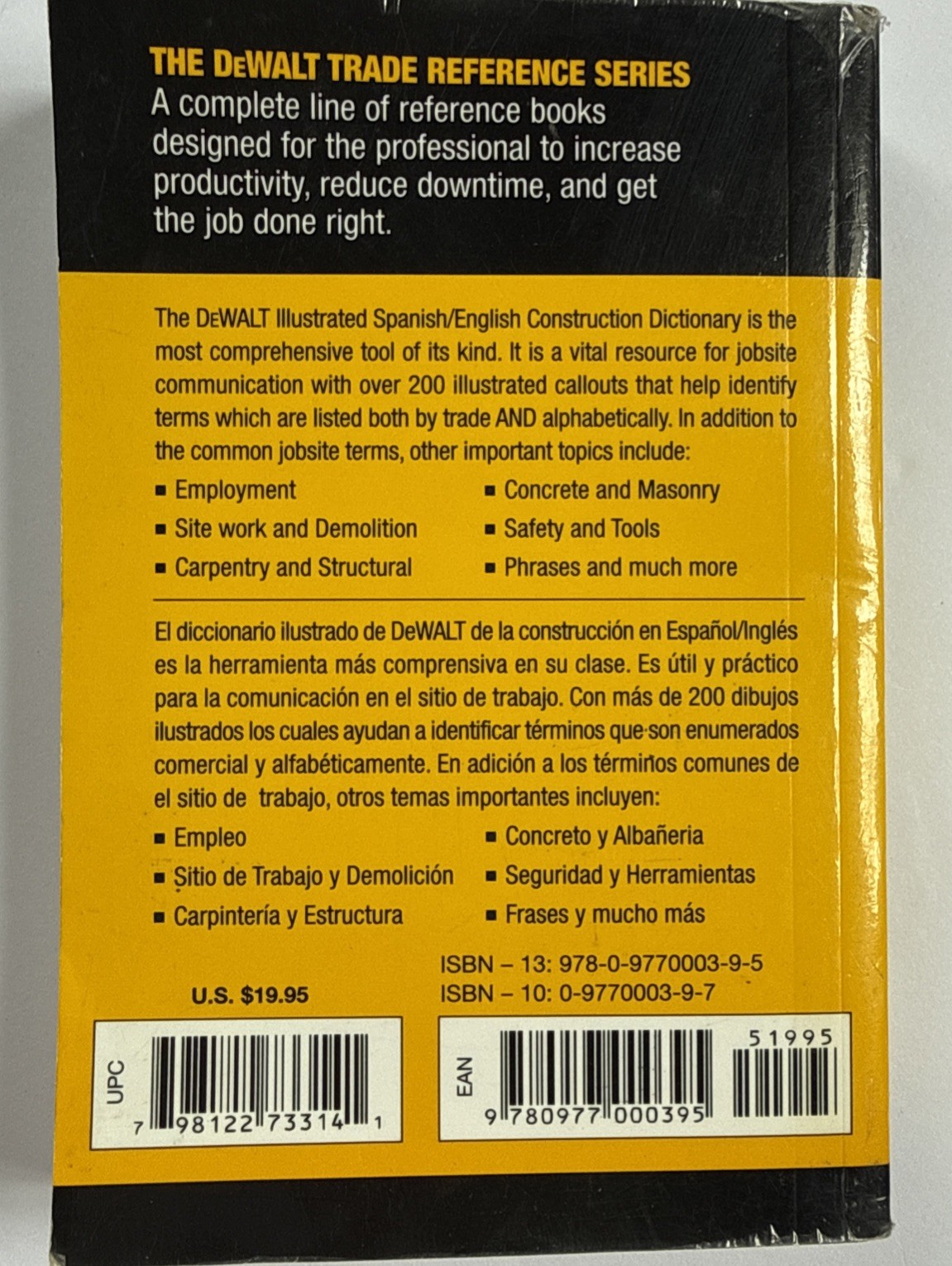 DEWALT Spanish/English Construction Dictionary: Illustrated Edition