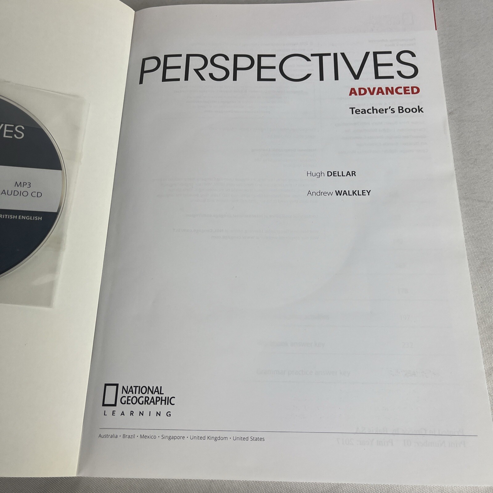 Perspectives Advanced: Teacher’s Book with MP3 Audio CD and DVD – Paperback