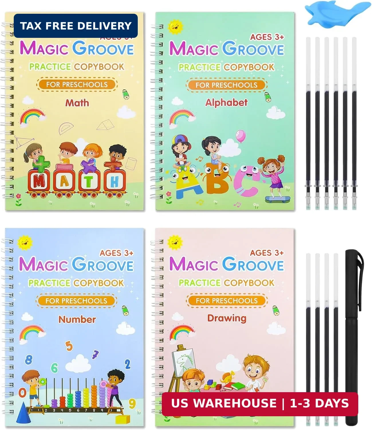 Magic Practice Copybook, Reusable Writing Practice Book, Handwriting Aid for Pre