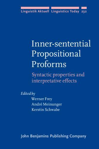 Linguistik Aktuell/Linguistics Today Ser.: Inner-Sentential Propositional…