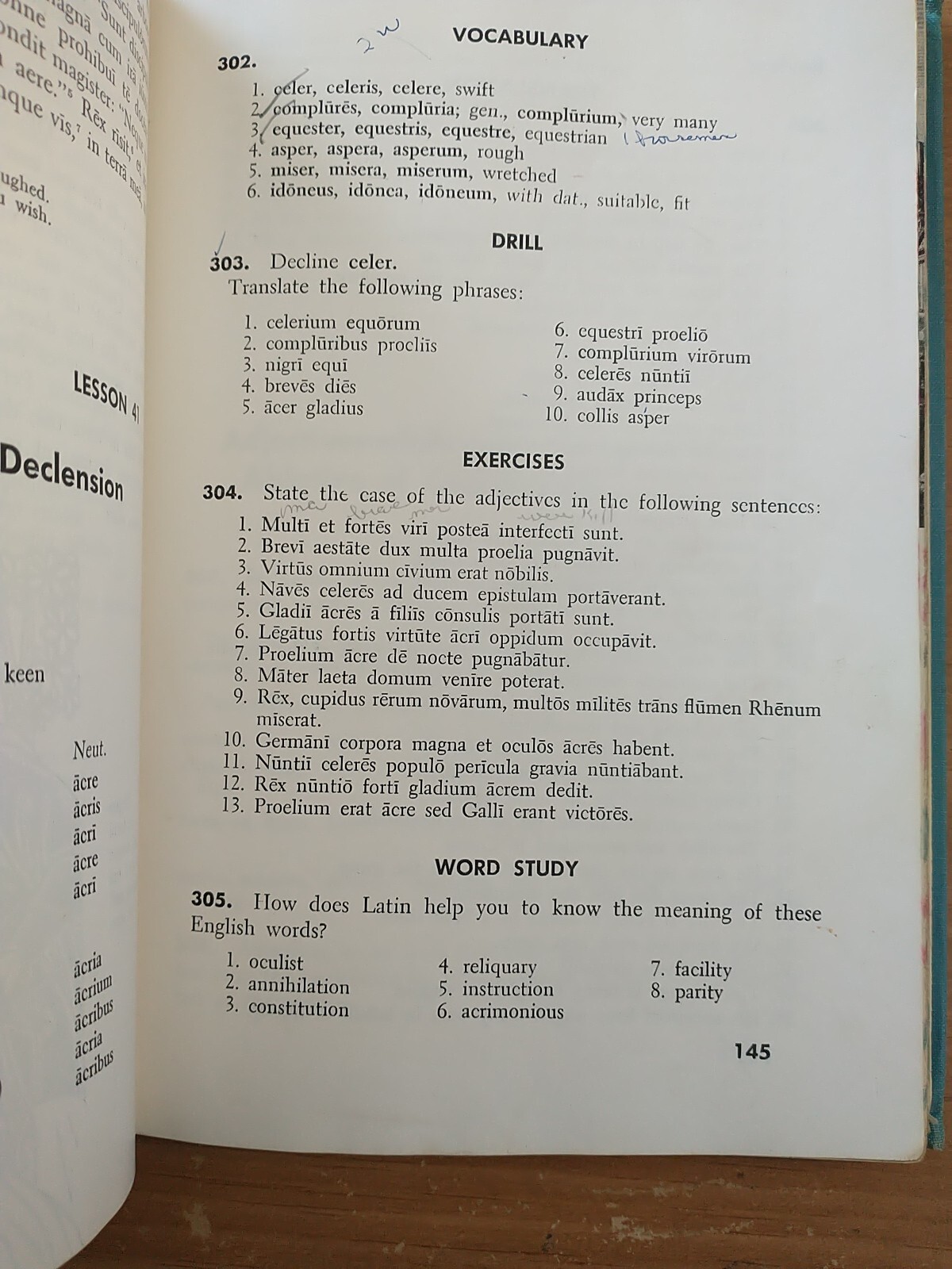 First Year Latin Revised Edition 1958 Bruce Publishing Acceptable